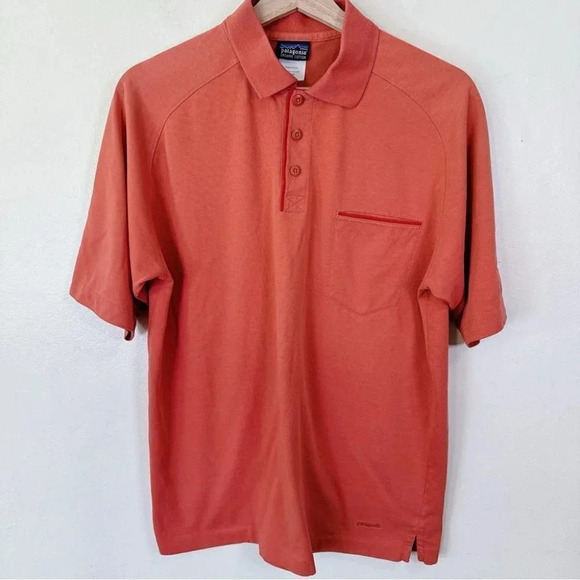 Patagonia Men's Cotton Button  Placket Polo Short Sleeve Tee - Picture 1 of 14